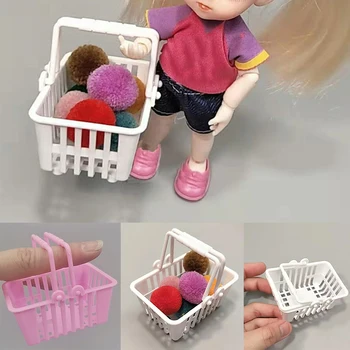Miniatiūriniai lėlių Pirkinių Krepšelį Apsimesti Žaisti Žaislai Mini prekybos centras Prekybos Vertus Krepšelio Modelį OB11 BJD Doll Baldai Ho