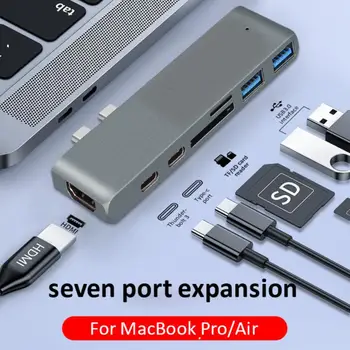 1 Aliuminio USB C Hub USB Tipo C Hub Adapteris Raktu Suderinamas su MacBook 13