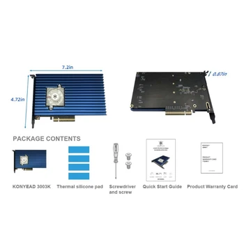 PCIe4.0 X16, kad NVME 2280 SSD Kortelę 1 Lizdas 4 Slots Plėtra Adapteris