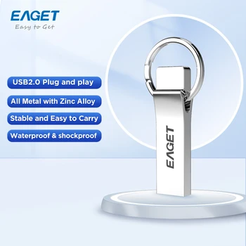 EAGET U9H Mini USB Stick Pendrive Memory Stick Galima 64GB/32GB/16GB/8GB Micro Metalo USB2.0 