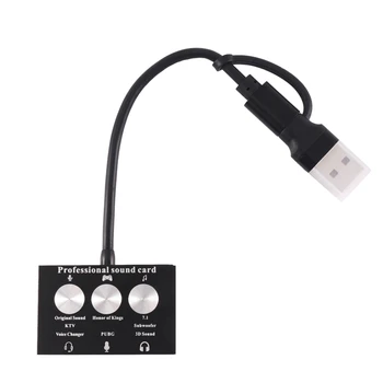 Tipas-C USB Išorinės Garso plokštės Live Žaidimas K Dainą USB, Audio 3.5 Mm Mikrofoną Priedų Dalys Komponentas, Audio Adapteris, garso plokštė