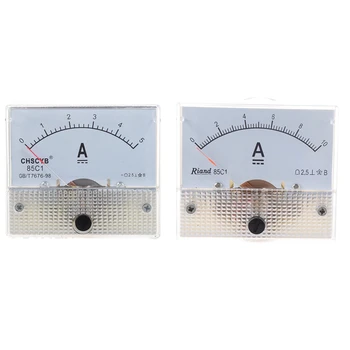 85C1 DC 0-10A Stačiakampio Analoginis Pultas Ammeter Gabaritas & 85C1-A Analoginis Dabartinės Kolegijos Metrų DC 5A AMP Ammeter