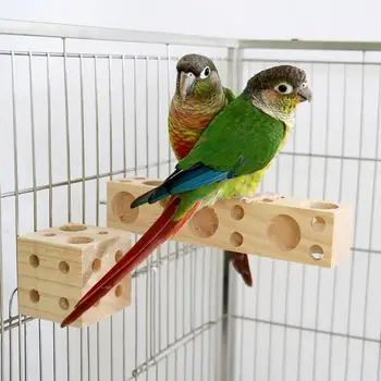Medinių Blokų Paukščių Žaislai Stabili Medinių Blokų Papūga Narve Žaislas Lankstus Paukštis Papūga Žaislai, Ekologiškas Daugiafunkcinis Papūga