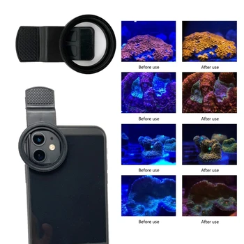Mobiliųjų telefonų Kameros Objektyvo Filtrai Koralų Makro Objektyvo Filtras Universalus Mobiliojo Telefono Koralų Lęšių Rinkiniai, Žuvų Akvariumas DropShipping