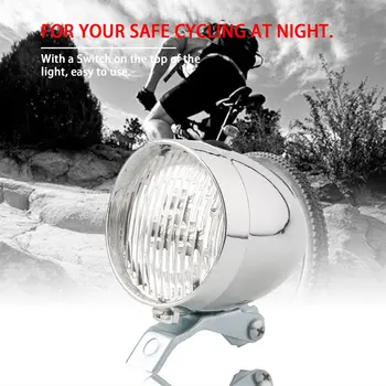 Dviračių Žibintų 3 LED Derliaus Itin Ryškus Žibintuvėlis Šviesos Žibintas, Dviračio Priekyje Šviesos Saugaus Naktį važiuoti Dviračiais Dviračių Priedų