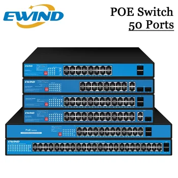 EWIND Gigabit POE Switch 16/48 Ports 10/100/1000Mbps Visą Gigabit Ethernet Switch Unmanagement AI Smart Switch lauko namo, NVR,
