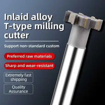 Suvirinti YG8 Lydinio T-Slot Frezavimo Cutter Volframo Plieno Grubus Įdėta Tiesiu Kotu Kietumo Metalo Keyway Endmills Įrankis