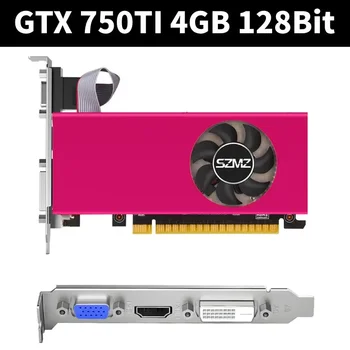 GTX 750TI 4GB vaizdo plokštė DDR5 Darbalaukio Grafikos Kortelės HD-Suderinama Sąsaja 128 Bitų PCI-E 2.0 16X PC Žemo Profilio Vaizdo plokštė