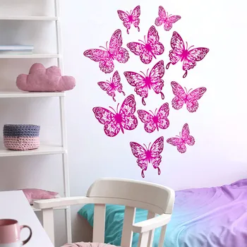 Animacinių filmų rožinis drugelis siena lipdukas fono sienos kambarį namo apdaila sienos lipdukas