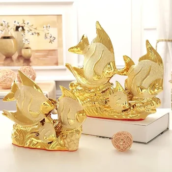 Europos Vestuvių Dekoro Amatų, Keramikos Kūrybinis Kambario Dekoravimo, Rankdarbių Aukso Žuvys Porceliano Figūrėlės Papuošalai