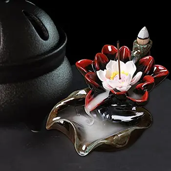 Lotus Smilkalų Jar Keramikos Smilkalų Degiklis Lotus Krioklys Moliuskui Dūmų Smilkalų Degiklis