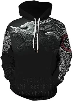 2023 Naujų žmogaus Viking tatuiruotė Skandinavų mitologija grafikos 3D atspausdintas hoodie megztinis megztinis hoodie hoodie harajuku vyrų drabužiai.