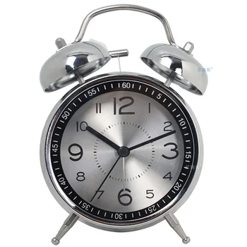 Trumpas Garsiai Stalo Laikrodis 4.5 Colių Retro žadintuvai Sunkiųjų Pabėgiai Suaugusiųjų Silent Kvarco, Antikos Stiliaus Laikrodis su Led Apšvietimu