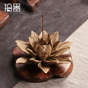 Zen lotus rupi keramikos aromaterapija krosnis priešinga smilkalų degiklis smilkalų pjedestalo pjedestalo dėklas smilkalų įterpti keramikos