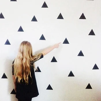 Nemokamas pristatymas 45 Trikampiai Lipdukas modernios sienos meno dekoro ir namų apdailos , Aukštos kokybės vinilo aukso siena lipdukas meno decal