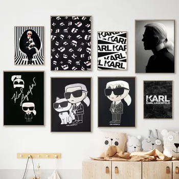 Pop Menas Mados Dizaineris K-Karl-L-Lagerfelds Kraftpopieris Derliaus Plakatas Sienos Meno Studijų Estetinės Meno mažo Dydžio, sienų lipdukai