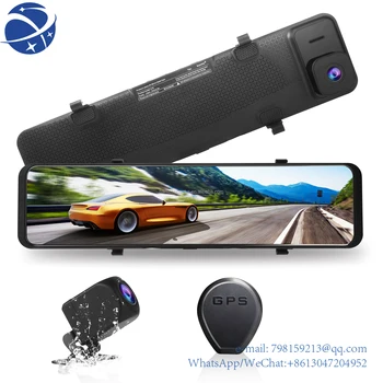 yyhcyyhcZimtop 4K WiFi Touch Ekranas Diktofonas, Fotoaparatas 2160P Automobilių Juodosios dėžės GPS Dashcam Navigacija, galinio vaizdo Veidrodėliai Brūkšnys 