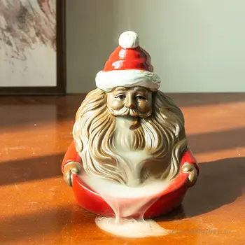 1pc Grįžti smilkalų degiklis dvejopo naudojimo smilkalų degiklis namų dekoro Santa Claus keramikos moliuskui smilkalų degiklis apdaila