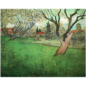 Rankomis dažyti Aukštos kokybės reprodukcijos Vaizdas Arles su Medžių Žiedų Van Gogh Kraštovaizdžio aliejaus tapybai namų dekoro