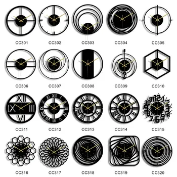 Akrilo Apvalus Juodas Skaitmeninis Sieninis Laikrodis Paprastos Geometrinės Modelis Miegamojo Kambarį Sienos Kabo Laikrodis Žiūrėti Namų Puošybai