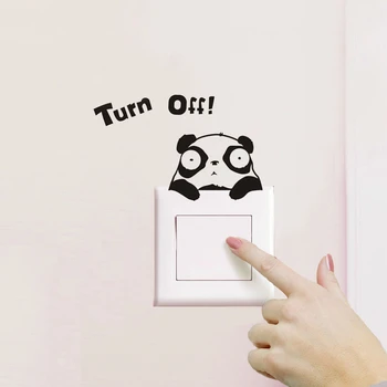 Juokingas animacinių filmų panda kačiukas panda kištuką įjunkite sienų lipdukai, vinilo namų dekoruoti freskomis nuimamas mielas gyvūnų lipdukai