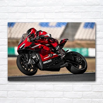 Ducati Superleggera V4 Sporto Dviračiu Plakatas Drobės audinys Audinys Spausdinti Dažymo, Namų Dekoro Sienos Meno Motociklo Nuotrauką