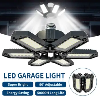 LED Garažas Šviesos Deformuojamieji Garažo Lubų Šviesos Reguliuojamas 6Panels Lempa LED E27/E26 dega Garažas, Sandėlis, Dirbtuvės