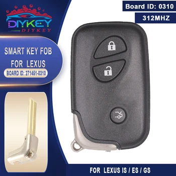 DIYKEY 271451-0310 Valdybos ID Smart Klavišą Keyless Nuotolinio 312MHZ FSK 4D71 Fob Už LEXUS IS300 IS350 GS430 GS450 LS460 LS600