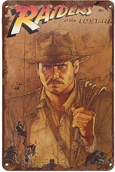 Derliaus Alavo Pasirašyti Indiana Jones Svarbiausia Mesti 1981 Metalo Ženklas, Šviesą Sienų Dekoras Namų, Kavinių, Biuro Parduotuvės, Barai, Klubas Sig