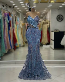 Elegantiška Sidabrinė Sparkle Undinė Vakaro Suknelės Blizga China Kristalų Kutai Formalių Kartų Vestuves Chalatai 2023 Haute Coutur