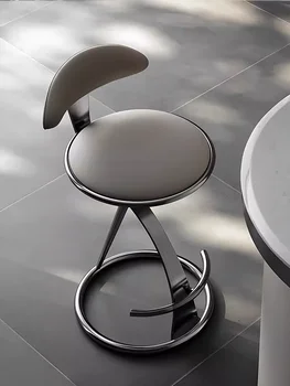 Prabangus baro kėdės italijos minimalistinio nerūdijančio plieno aukštos kėdės kūrybos namuose baro kėdės internete celebrity kūrybos metalo baras, kėdės,