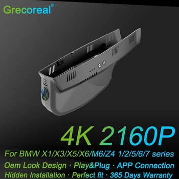 Grecoreal 2K 4K Wifi Priekiniai Galiniai Brūkšnys Cam Automobilių Brūkšnys Kamera, skirta BMW E81 E82 E84 E87 E88 E70 