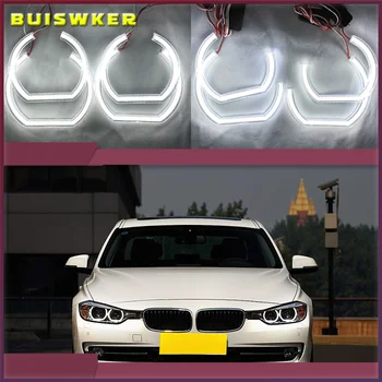 BMW 3 Serijos E90 E92 E93 M3 Coupe ir cabriolet 2007-2013 Automobilių optikos Aukštos Kokybės DTM Stiliaus Baltos spalvos Kristalų LED angel eyes