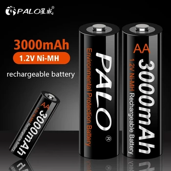 PALO AA 1.2 V NIMH AA Įkraunamos Baterijos AA Elementų HR06 2A NI-MH Baterijas Nuotolinio Valdymo Mp3 Laikrodžiai Skustuvas Žaislas+Baterijos Dėžutė