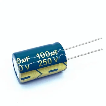 10vnt/daug aukšto dažnio žemo impedanso 250v 100UF 250v 100UF aliuminio elektrolitinių kondensatorių dydis 16*25 20%