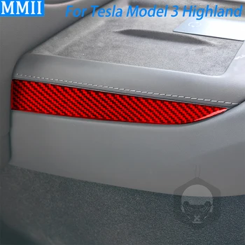 Raudona Anglies Pluošto Belaidžio Įkrovimo Plokštės Pusė Juostelės Automobilio Interjero Aksesuarai Įklija, Tesla Model 3 Highland 2024