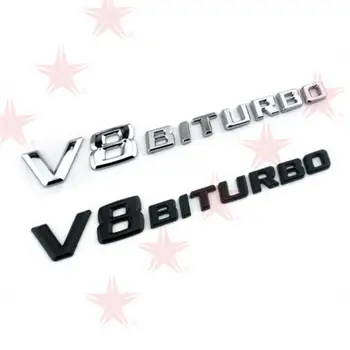 Už Benz BITURBO Automobilio 3D Lipdukai Transporto priemonės ABS Laišką Logotipas Auto Sparno Pusėje Lipdukas Automobilių Optikos Reikmenys