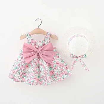 Baby Girl Suknelės Gėlių Modelio Suknelė Mergina Laisvalaikio Stiliaus Vaikas Suknelė Bamblys Kostiumai Vaikams Mergaitėms