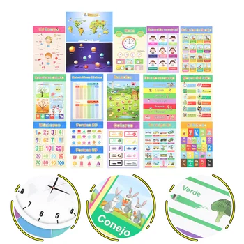 Ispanų Mokymosi Plakatas Homeschool Prekių Darželio Prekių Švietimo Sienos Diagramos Vaikai Ankstyvojo Mokymosi Reikmenys