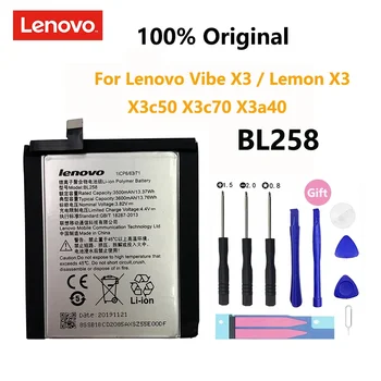 100% Originalus Nekilnojamojo 3600mAh BL258 Baterija Lenovo Vibe X3 / Citrinų c50, c70 a40 Įkrovimo Telefono Baterijų Bateria