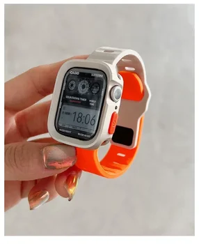 Byloje+Diržu, Apple Watch band 44mm 40mm 45mm 41mm Ultra 2 49mm Silikono watchband apyrankę correa iWatch serija 8 9 7 5 4 6 SE