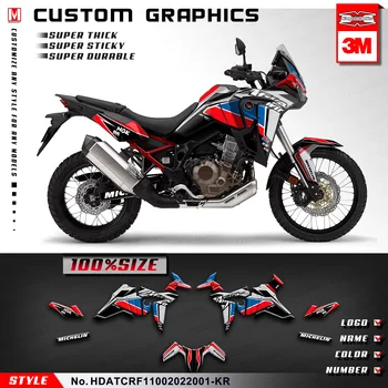 KUNGFU GRAFIKA Motociklo Vinilo Lipdukai Pilno Lipdukų Komplektas Honda Afrika Twin CRF1100L BAF-1100 L 2020 2021 2022