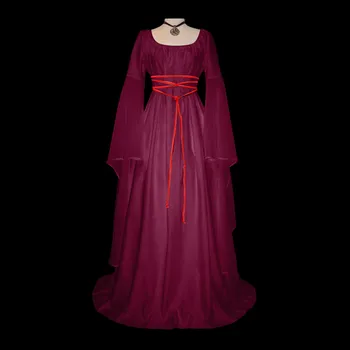 Maxi Suknelės Moterims Viduramžių Vintage Suknelė Suknelės O-Kaklo Ilgai Drugelio Nėrinių Rankovės Iki Cosplay Vakare Šalies Prom Dresses