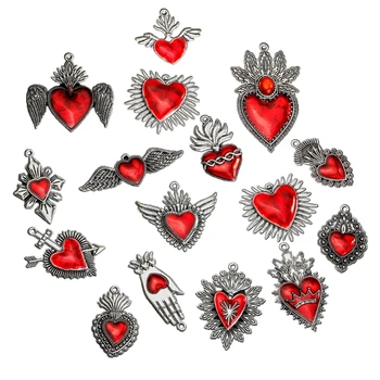 15 Pack Širdies Papuošalai, Aksesuarai, Širdies Žavesio Lydinio Širdies Pakabukas Papuošalai Prekių Širdies Puošmenų 