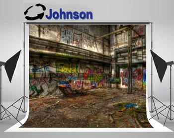 JOHNSON Išmesti Grunge Kambarys Tamsintas Graffiti Sienos fone Aukštos kokybės Kompiuteris spausdinti šalių fone