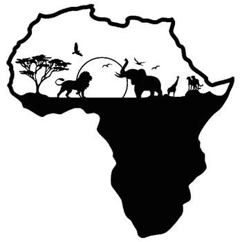 Afrikos Gyvūnai Žemėlapis Sienų Lipdukai Dideli Naujo Dizaino Kavos Parduotuvė Modelis Sienos Lipdukas Vinilo Plakatas, Lipdukas Afrikos Žemėlapis Lipdukai
