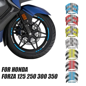 Honda FORZA 350 300 250 125 12Pcs Visus metus Motociklo Vidinio Ratlankio Stebulės Vandeniui Atspindintis Lipdukas, Decal Apdaila