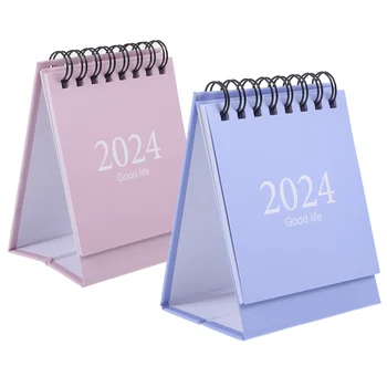 2 Vnt Kasdienio Naudojimo Mėnesio Kalendorius, Stalas Desktop 2024 Popieriaus Apversti Mažų Biurų Lentelė