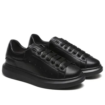 vyrų mados natūralios odos bateliai, nėriniai juoda balta batų butas platforma sportbačiai korėjos gatvės stiliaus avalynės zapatos hombre