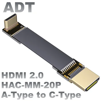 VDA mini HDMI M-M konversijos 4K ekrano 60hz oro fotografija Plonas, plokščias didelės spartos ilgiklis tipo, C tipo, 3cm-3m